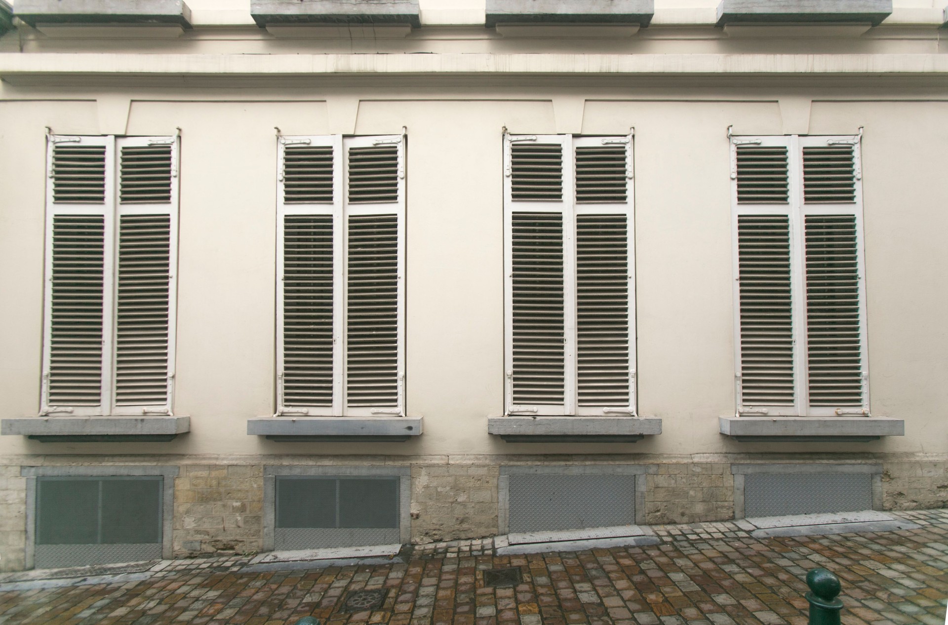 window of the old building at brussel belgium